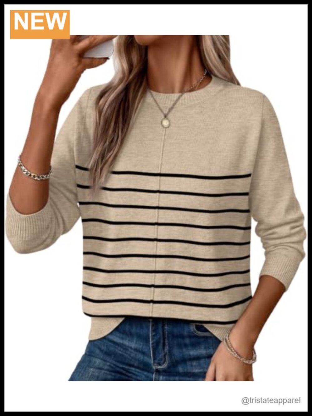 WIHOLL Womens Crew Neck Pullover Sweater Long Sleeve Cozy Fall Layering Top